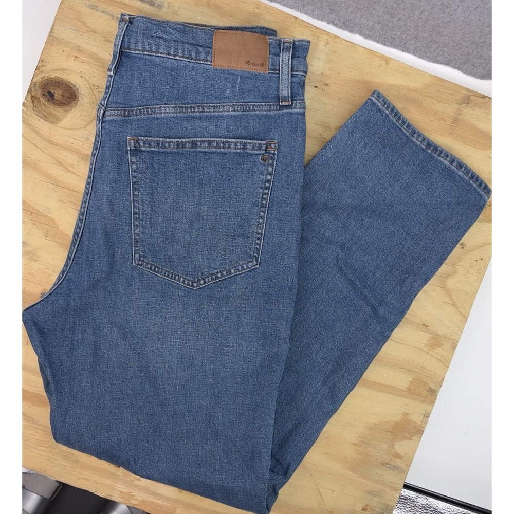 Madewell The Perfect Vintage Jeans Womens 32 High Rise Straight Medium Blue Wash